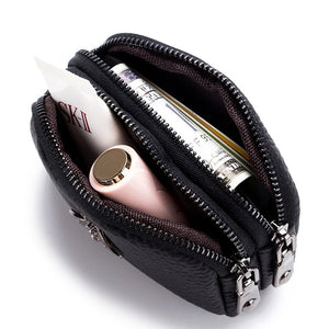 Leather Coin Purse Men Small Change Pocket RFID Blocking