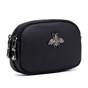Leather Coin Purse Men Small Change Pocket RFID Blocking