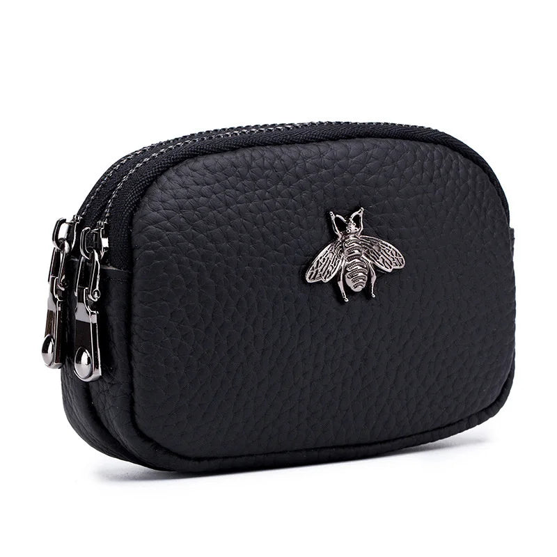 Leather Coin Purse Men Small Change Pocket RFID Blocking