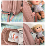 Corduroy Backpack Schoolbag for Teenage Girls Female Back Bag Travel Pack