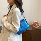Crocodile Print PU Leather Crossbody Bag Female Tote Handbag Purse