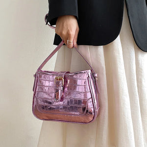 Crocodile Print PU Leather Crossbody Bag Female Tote Handbag Purse