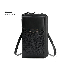 Snake Pattern Crossbody Bag Multi-function PU Small Bag Vertical