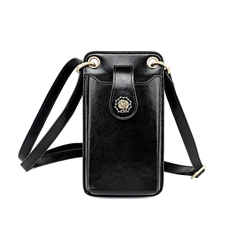 Cow Leather Crossbody Bag Cell Phone Purse For Girl