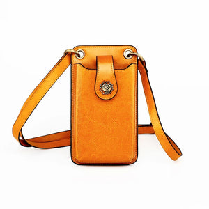 Cow Leather Crossbody Bag Cell Phone Purse For Girl