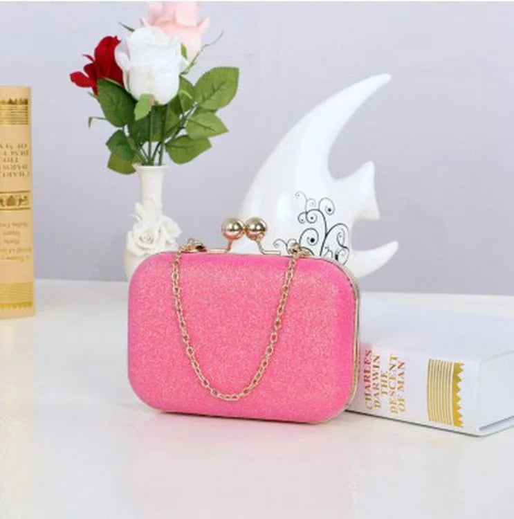 Glittered Evening Clutch Chain Bag for Party Wedding