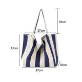 Woman Canvas Saddle Bag Shoulder Bags High Strip All-match