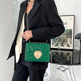 Small Square Chain Leather Handbag Messenger Bag