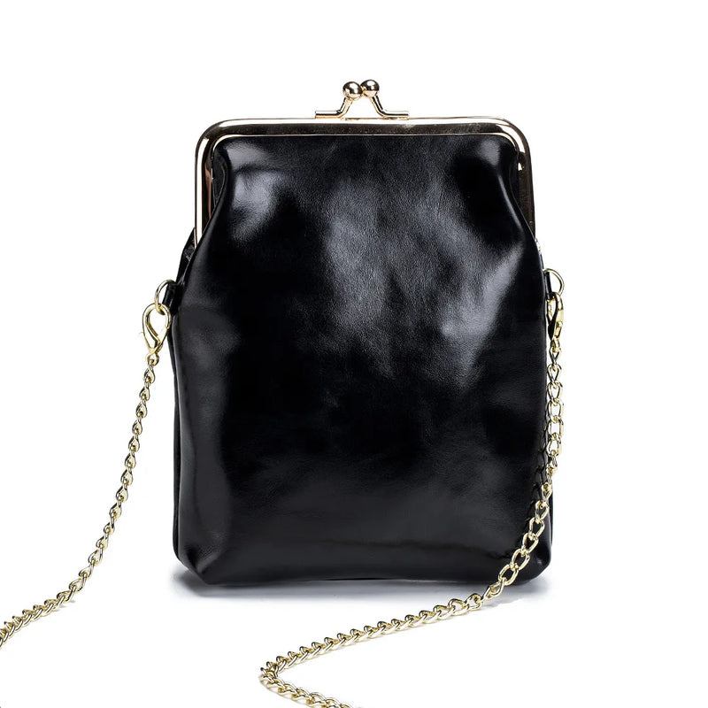Woman Leather Bags Mobile Phone Bag Small Women's Single Shoulder Chain Messenge