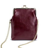 Woman Leather Bags Mobile Phone Bag Small Women's Single Shoulder Chain Messenge