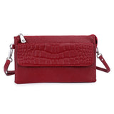 Leather Cross Body Bag for Women Solid Shoulder Messenger Clutch
