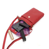 Woman Leather Crossbody Messenger Bag Mini Mobile Phone Pocket