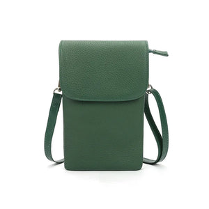 Woman Leather Crossbody Messenger Bag Mini Mobile Phone Pocket