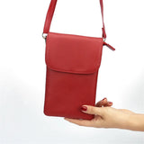 Woman Leather Crossbody Messenger Bag Mini Mobile Phone Pocket