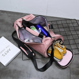 Women Gym Bag Fitness Sports Travel Training Bag With Shoes Compartment
