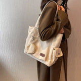 Canvas Handbag for College Students with Large Capacity