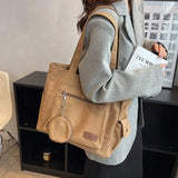 Canvas Handbag for College Students with Large Capacity
