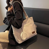 Canvas Handbag for College Students with Large Capacity
