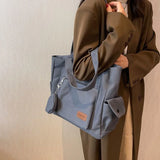 Canvas Handbag for College Students with Large Capacity