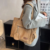 Canvas Handbag for College Students with Large Capacity