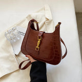 Crocodile Leather Hobo Bag Vintage Shoulder Crossbody Purse