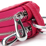 Cow Leather Double Layer Zipper Key Wallet