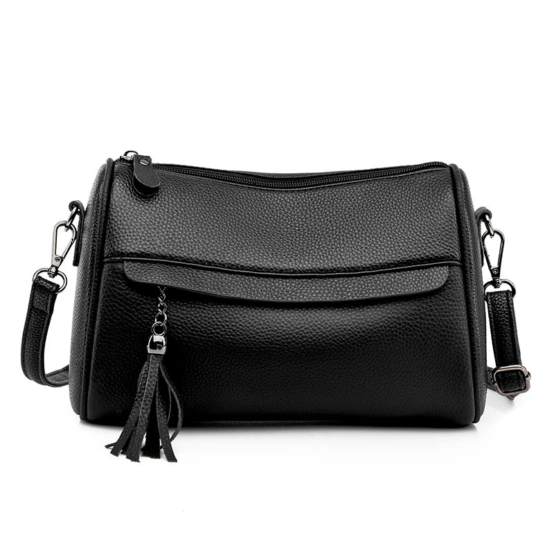 Small Leather Handbag Cross Body Messenger Bag for Women