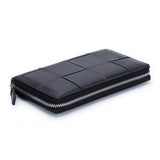 Woven Long Women's Leather Wallet Zipper Handbag