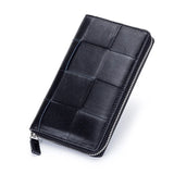 Woven Long Women's Leather Wallet Zipper Handbag