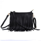 Tassel Nubuck Leather Ladys Crossbody Shoulder Bag Solid Satchel