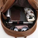 Women High Leather Backpack Large Capacity School Bag