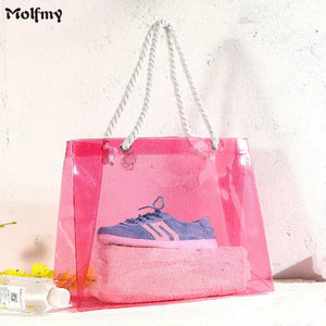 Women PVC Shoulder Bags Casual Female Beach Bags Shopping Bag