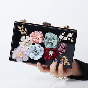 Acrylic Applique Crossbody Clutch Bag for Women, Transparent Clear