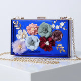 Acrylic Applique Crossbody Clutch Bag for Women, Transparent Clear