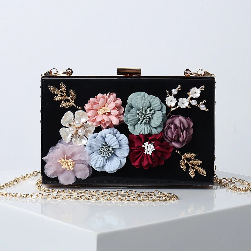 Acrylic Applique Crossbody Clutch Bag for Women, Transparent Clear