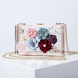 Acrylic Applique Crossbody Clutch Bag for Women, Transparent Clear