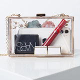 Acrylic Applique Crossbody Clutch Bag for Women, Transparent Clear