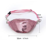 Sequins Waist Bag Laser Fanny Pack Plaid Shoulder Crossbody Chest Bum Bag