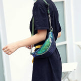Sequins Waist Bag Laser Fanny Pack Plaid Shoulder Crossbody Chest Bum Bag