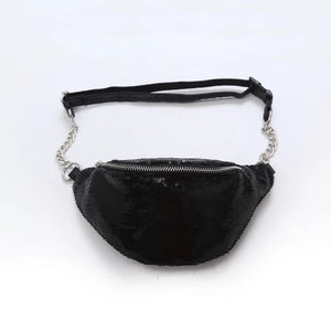 Sequins Waist Bag Laser Fanny Pack Plaid Shoulder Crossbody Chest Bum Bag