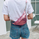 Sequins Waist Bag Laser Fanny Pack Plaid Shoulder Crossbody Chest Bum Bag