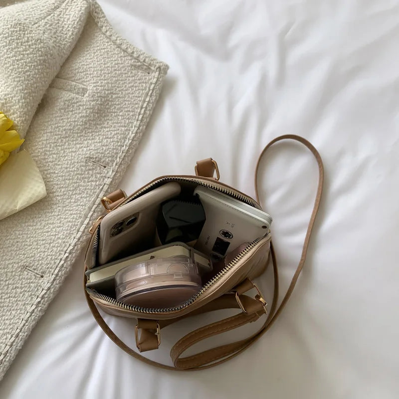 Vintage Leather Clutch Purse Chain Crossbody Bag