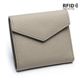 Lychee Pattern Cowhide Short Wallet with Card Slot