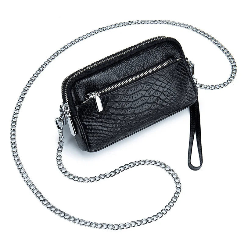Crocodile Leather Shoulder Bag Crossbody Clutch Handbag for Women