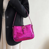 Leather Stone Pattern Shoulder Bag Square Handbag Crossbody Tote Messenger
