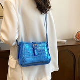 Leather Stone Pattern Shoulder Bag Square Handbag Crossbody Tote Messenger
