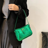 Leather Stone Pattern Shoulder Bag Square Handbag Crossbody Tote Messenger