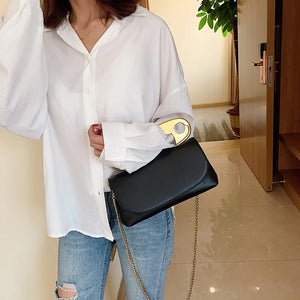 Personality Pin Handbag High PU Messenger Bag Chain Crossbody Bag