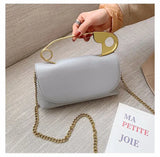 Personality Pin Handbag High PU Messenger Bag Chain Crossbody Bag