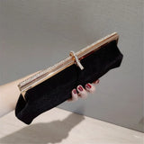 Velvet Party Clutch Purse Wedding Evening Bag Chain Bag